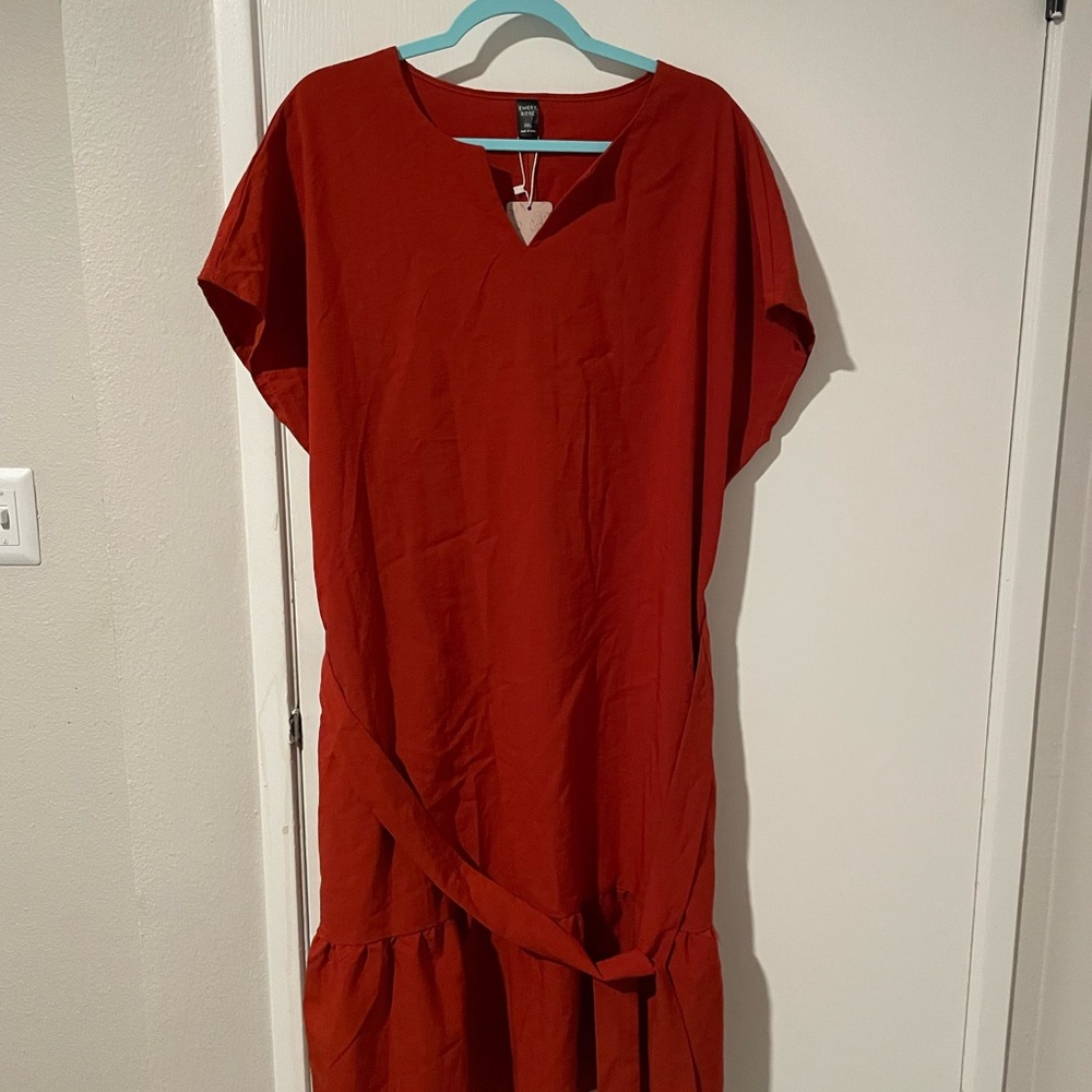 NWT Emery Rose Burnt Orange V-Neck Dress